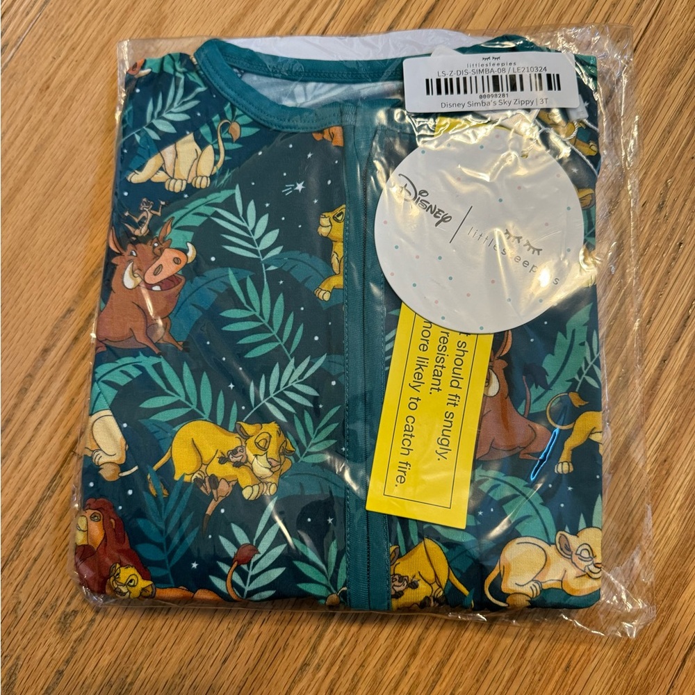 Little Sleepies Disney's Simba Sky Zippy 3T NEW